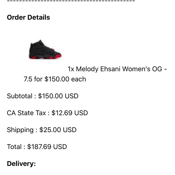 BNIB MELODY EHSANI WOMENS AIR JORDAN OG - Picture 10 of 10